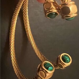 Elegant Gold and Green Bangles